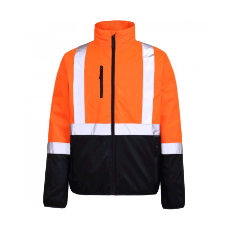 Orange and Blue Puffed Jacket with Reflectors