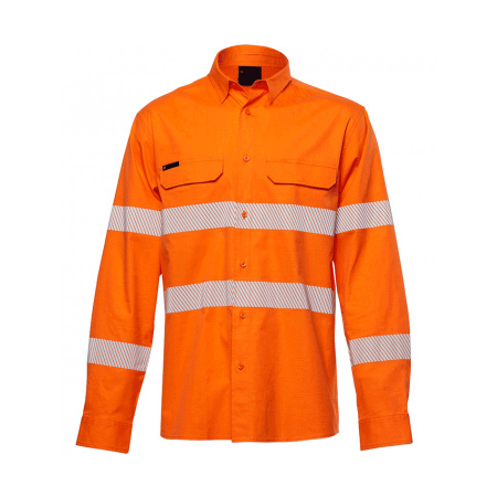 Orange Cotton Ripstop Shirt